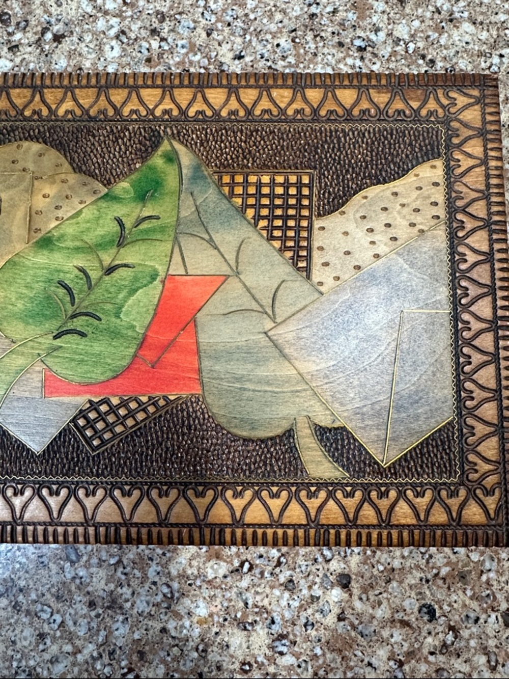 Handcrafted Wood Decorative Box with Colorful Inlay - Picture 14 of 15